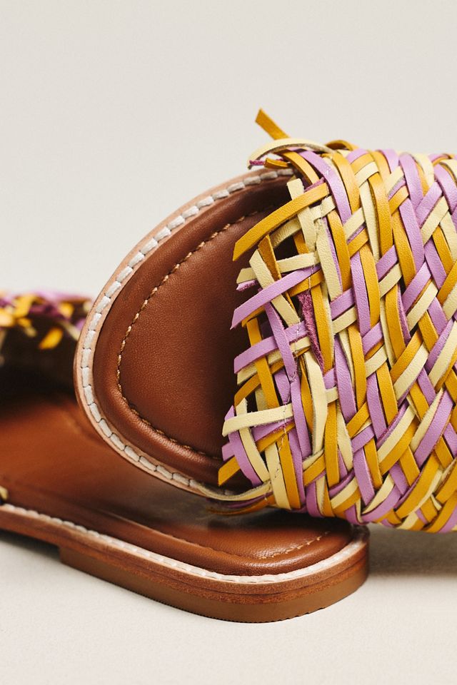 De Siena Emily Raffia Woven Slide Sandals | Anthropologie