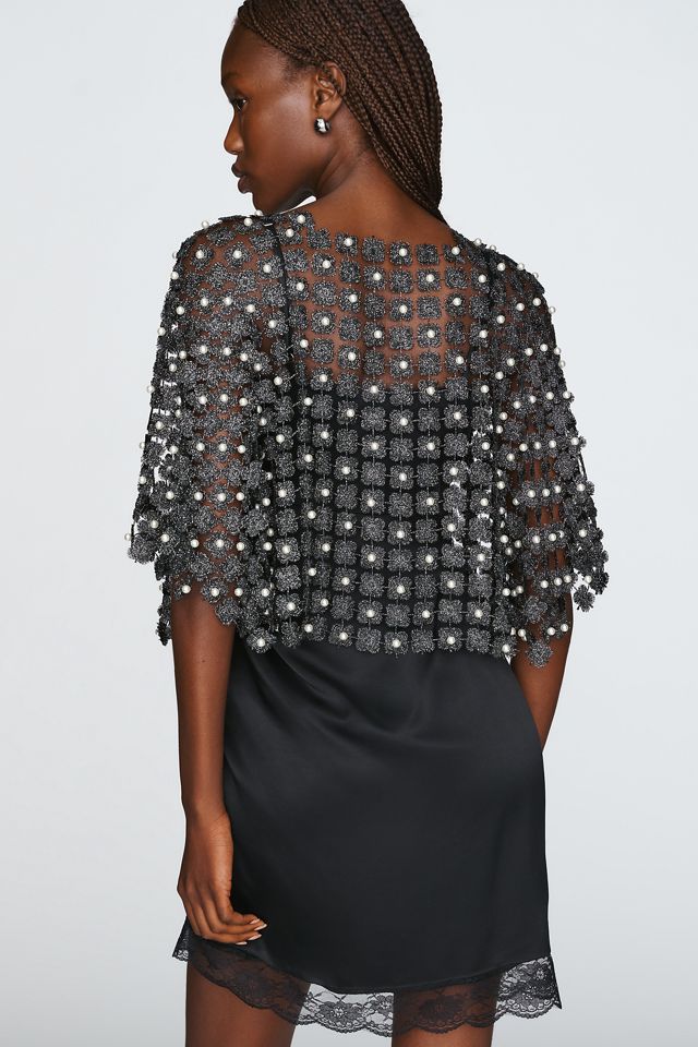Sheer Pearl Lace Cape #2
