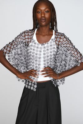Sheer Pearl Lace Cape