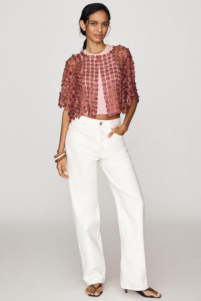 Sheer Pearl Lace Cape #1
