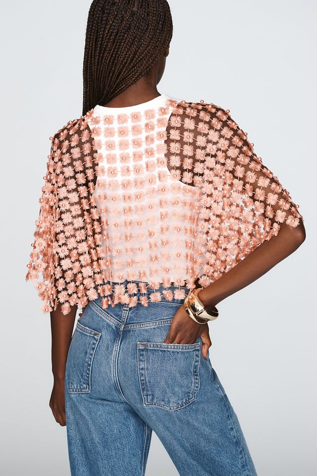 Sheer Pearl Lace Cape #3