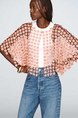 Sheer Pearl Lace Cape
