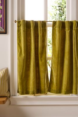 Trova Washed Velvet Cafe Curtain, Set of 2