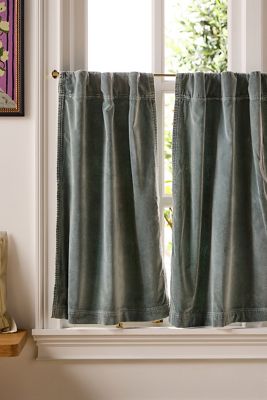 Trova Washed Velvet Cafe Curtain, Set of 2