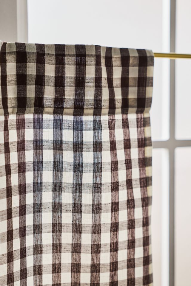 Cotton Linen Gingham Cafe Curtains, Set of 2 #1