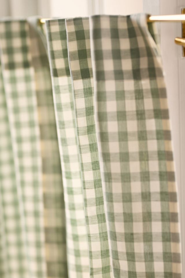 Cotton Linen Gingham Cafe Curtains, Set of 2 #1