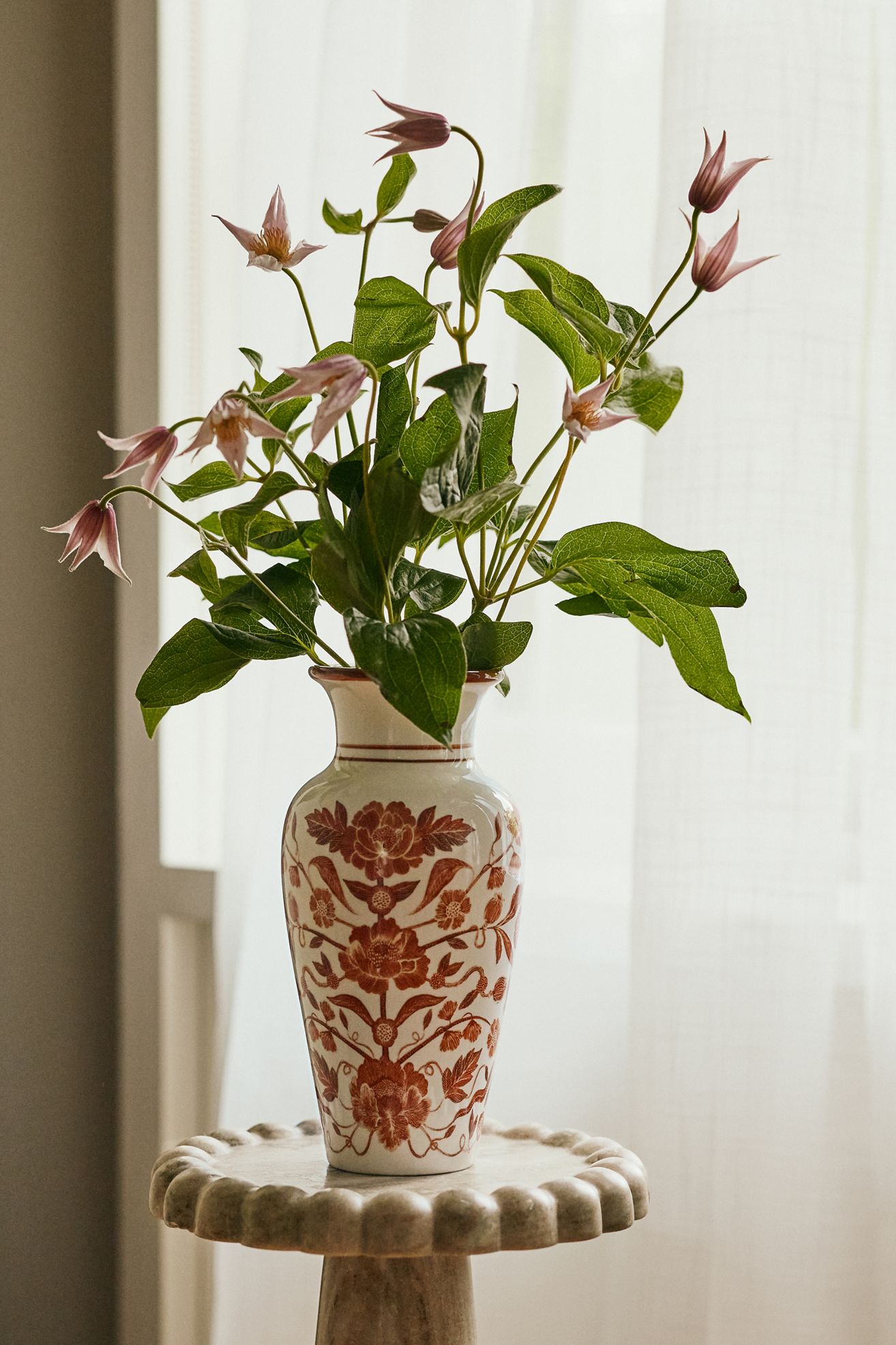 Reverie Floral Ceramic Vase - Brown Floral, Assorted