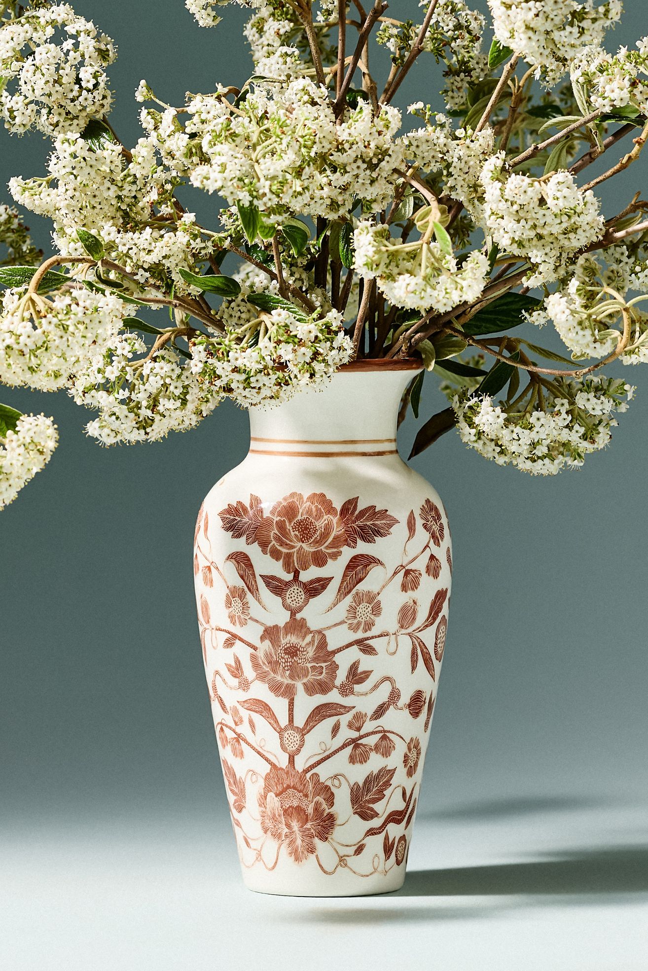 Reverie Floral Ceramic Vase - Brown Floral, Assorted