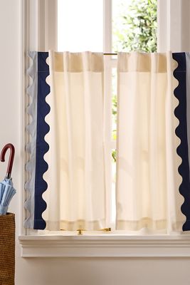 Maeve Scalloped Cotton Cafe Curtain, Set of 2