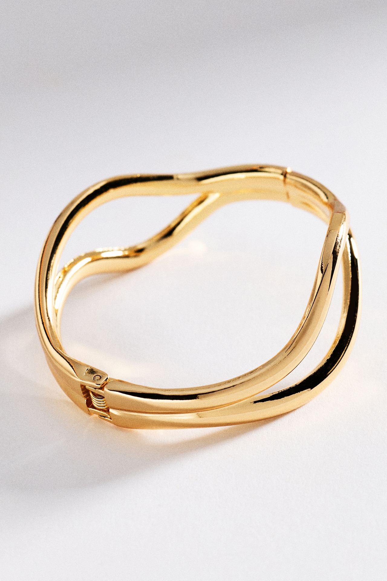 Sculptural Hinged Bangle Bracelet