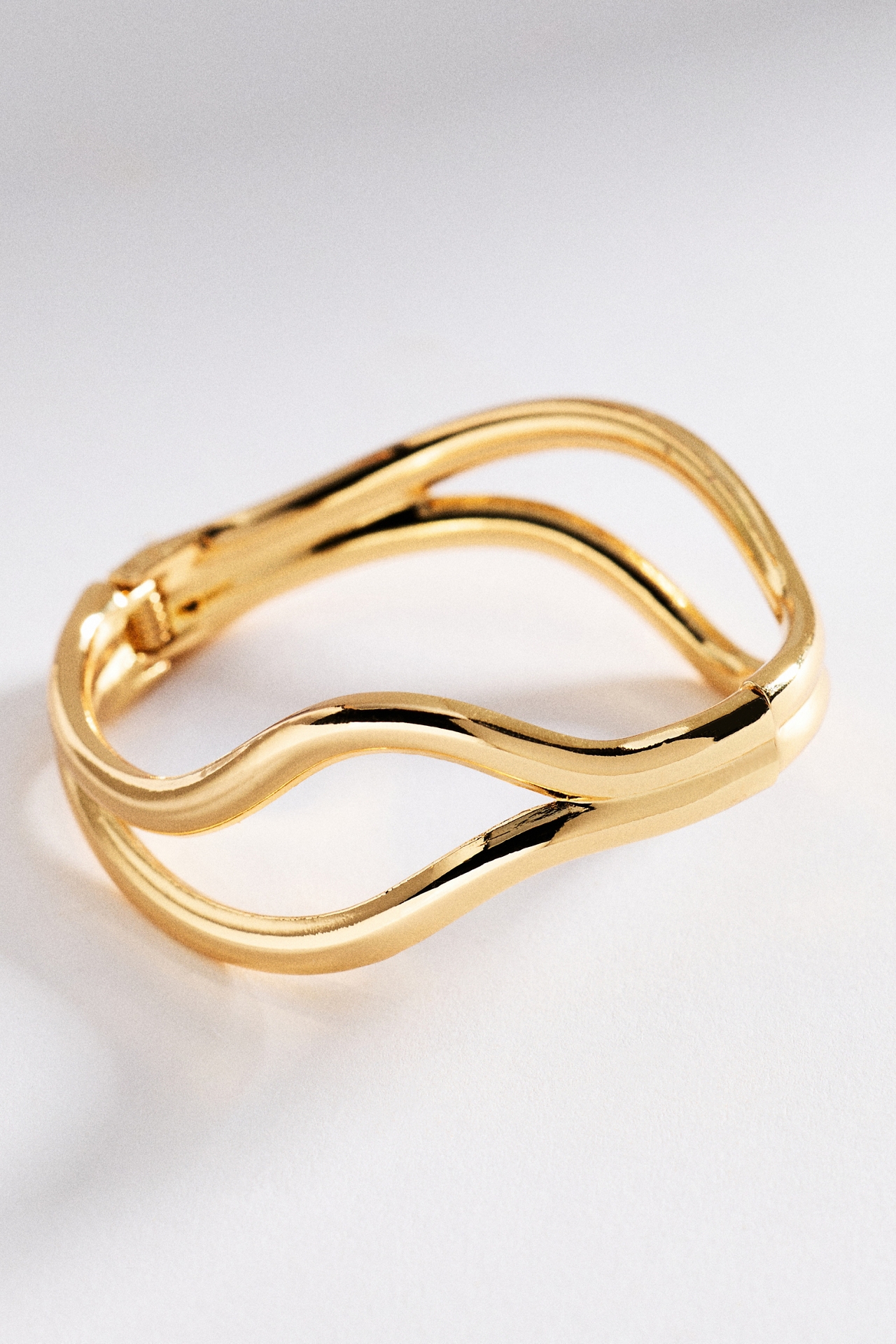 Sculptural Hinged Bangle Bracelet