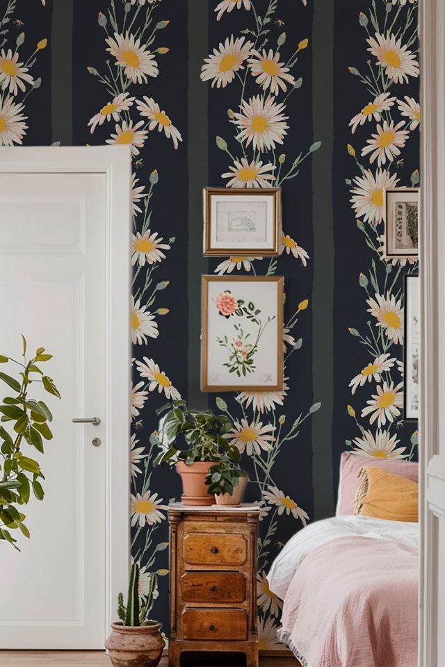 Sunday Social Scene Hometown Hero Daisy Grasscloth Wallpaper #1