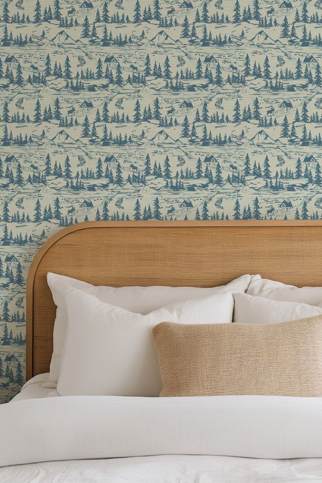 Sunday Social Scene Hazy Shade of Winter Toile Grasscloth Wallpaper #1