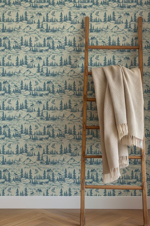 Sunday Social Scene Hazy Shade of Winter Toile Grasscloth Wallpaper #3