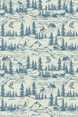 Sunday Social Scene Hazy Shade of Winter Toile Grasscloth Wallpaper