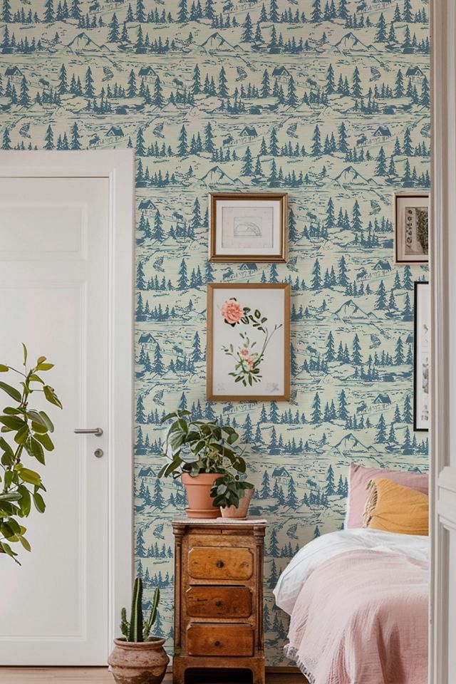 Sunday Social Scene Hazy Shade of Winter Toile Grasscloth Wallpaper #4