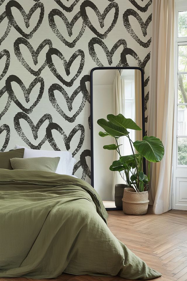 Sunday Social Scene x House of Shan Hearts Grasscloth Wallpaper #4