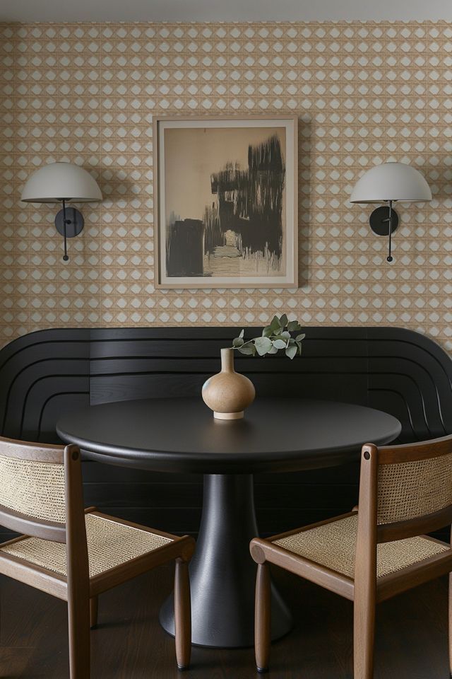 Sunday Social Scene x Little Blue Designs Cane Grasscloth Wallpaper #3