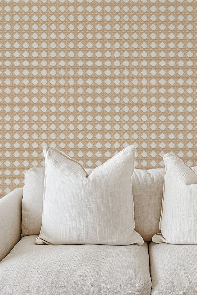 Sunday Social Scene x Little Blue Designs Cane Grasscloth Wallpaper #1