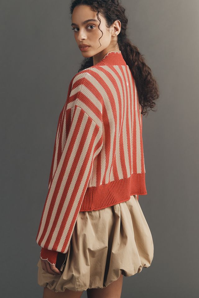 By Anthropologie Waffle-Knit Scalloped Cardigan Sweater #2