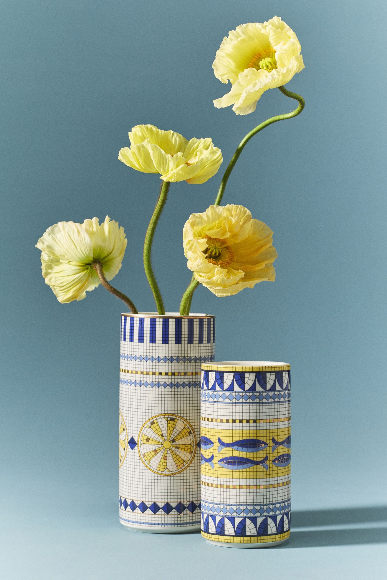 Bistro Tile Stoneware Vase: Italy Edition - Sardine, Assorted