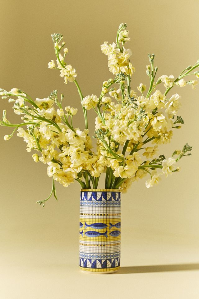 Bistro Tile Stoneware Vase: Italy Edition | AnthroHome