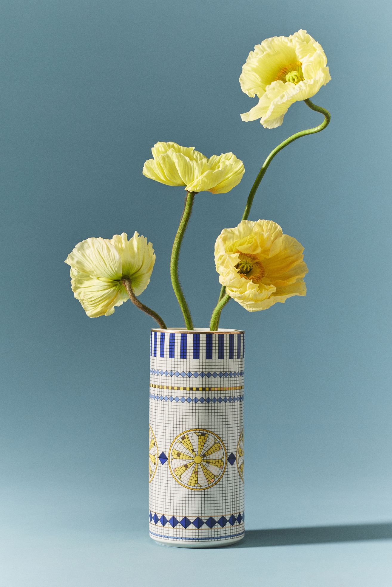 Bistro Tile Stoneware Vase: Italy Edition - Lemon