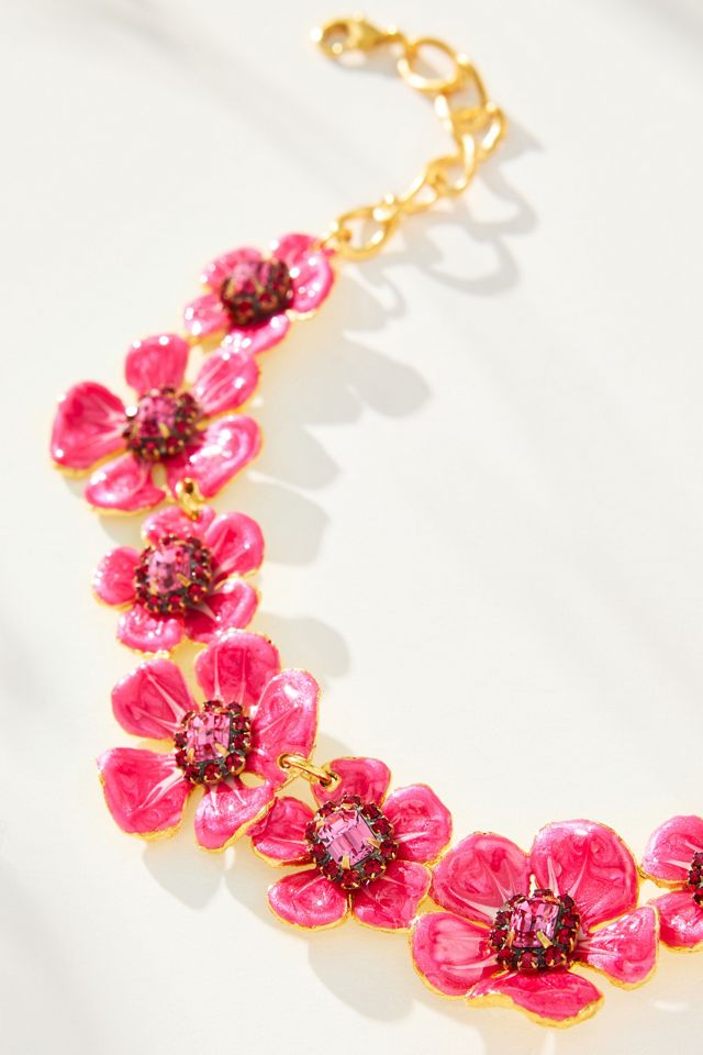 The Pink Reef Handpainted Floral Necklace #1