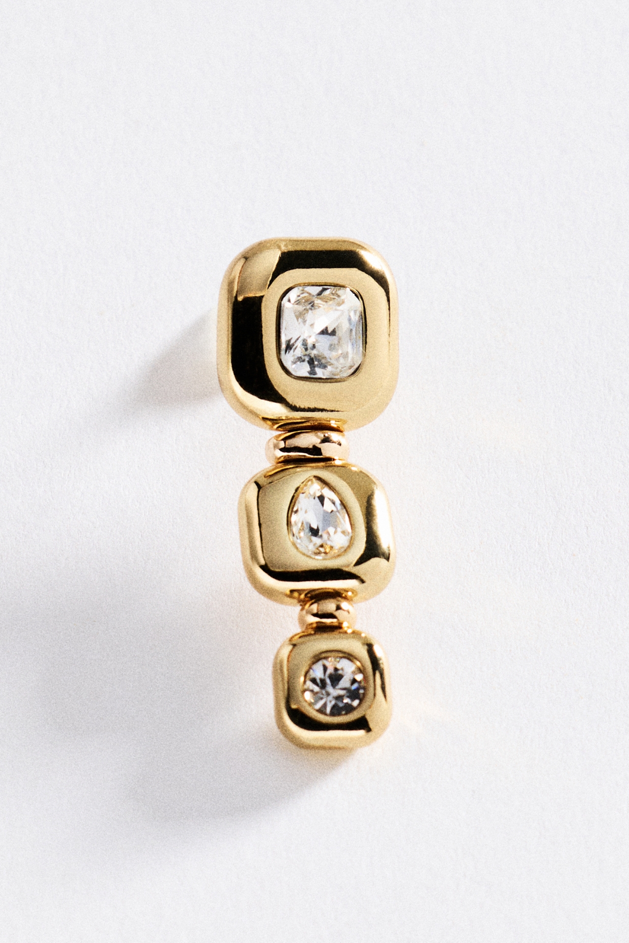 Bezel Crystal Square Drop Earrings