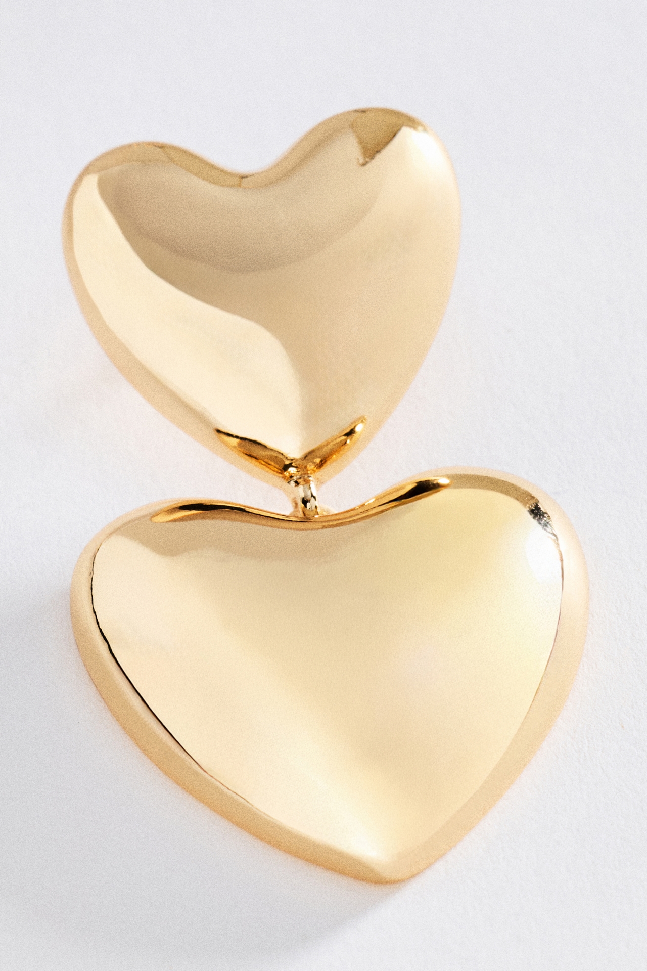 Double Heart Drop Earrings