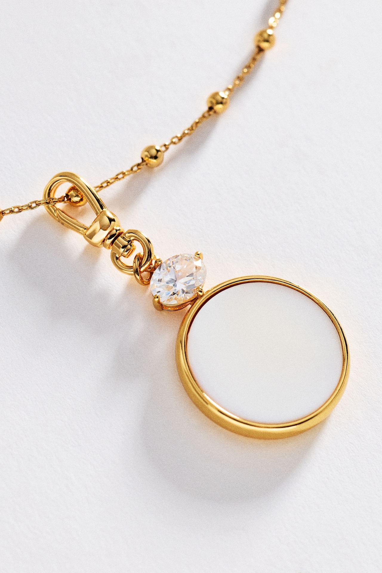 Circle Stone Pendant Necklace