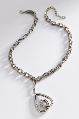 Chain Link Heart Pendant Necklace