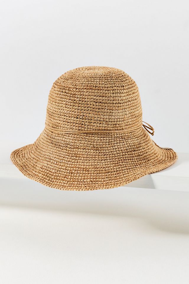 rag & bone Crochet Raffia Bucket Hat #1