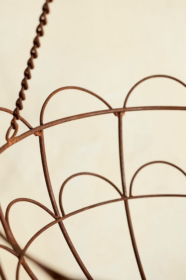 Scalloped Iron Wire Hanging Basket #3