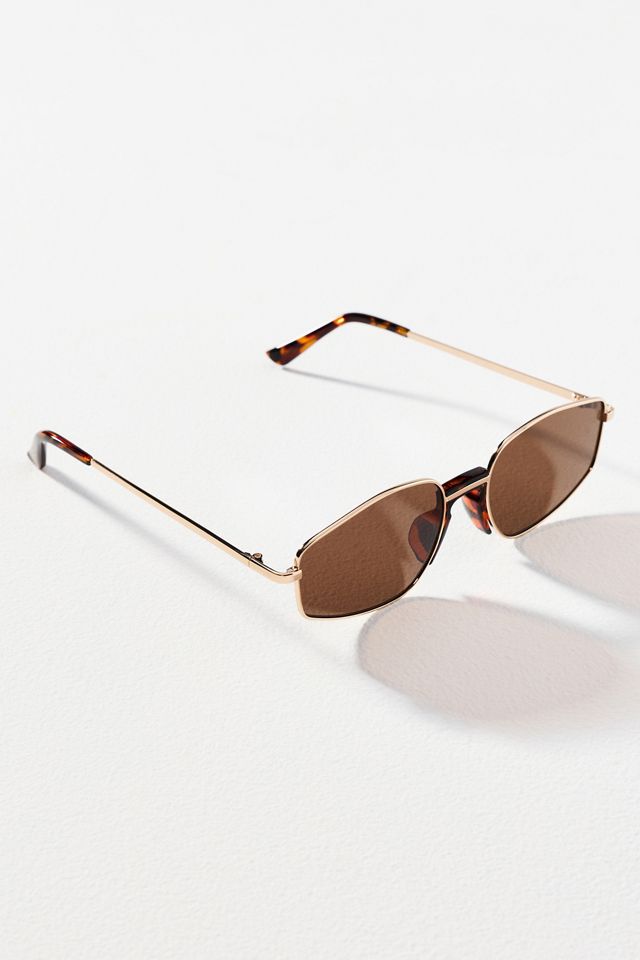 Geometric Rectangle Metal Sunglasses | Anthropologie display picture 3