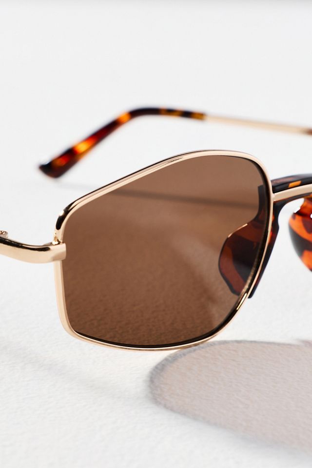 Geometric Rectangle Metal Sunglasses | Anthropologie display picture 1