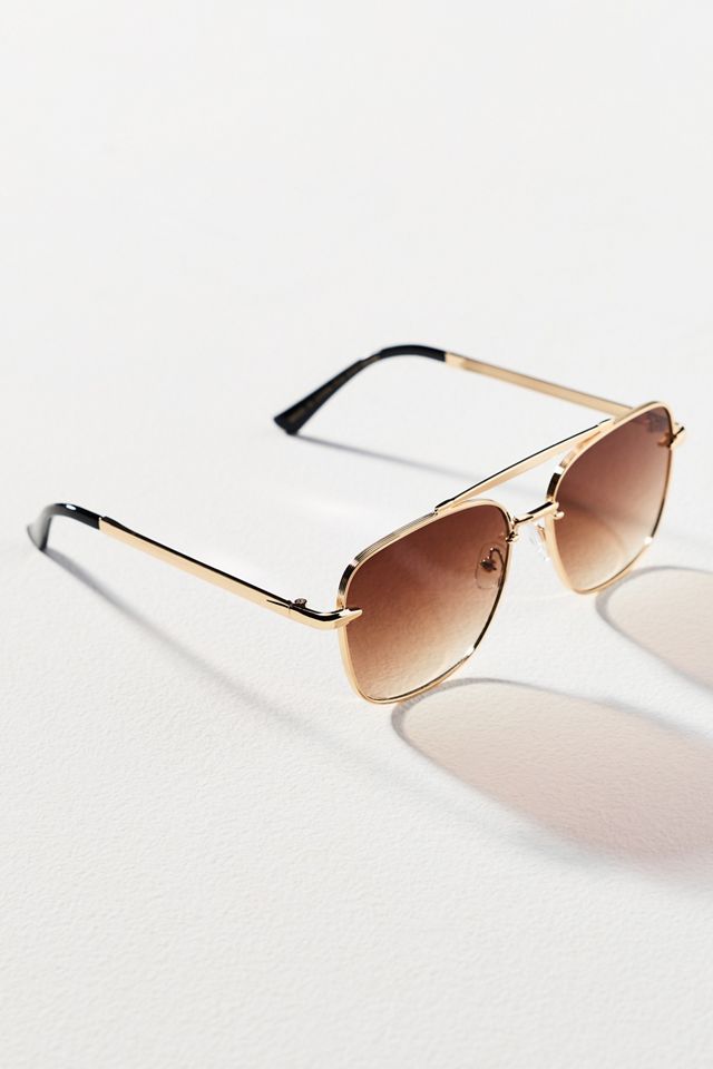 Mixed Metal Aviator Sunglasses | Anthropologie display picture 2