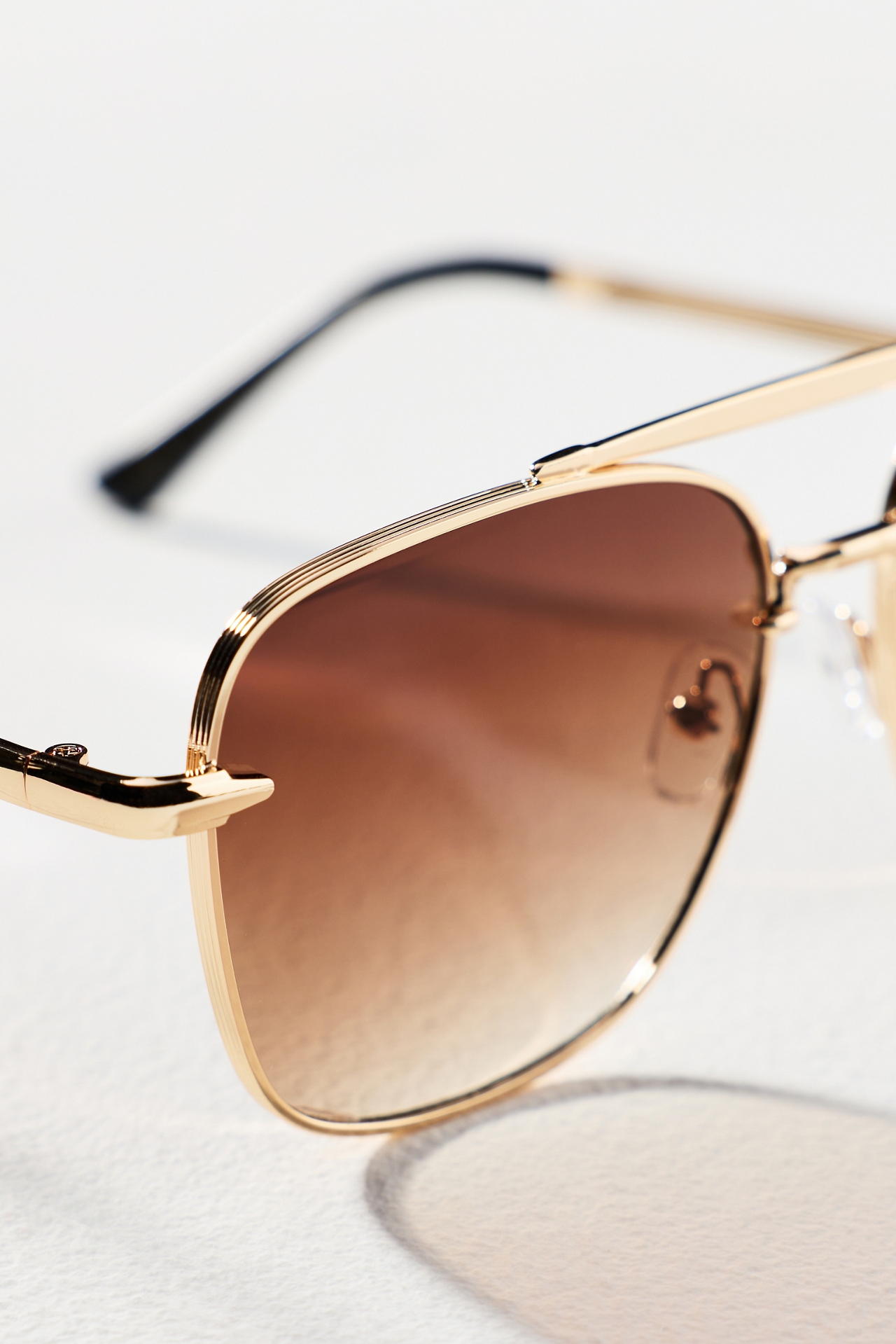 Mixed Metal Aviator Sunglasses