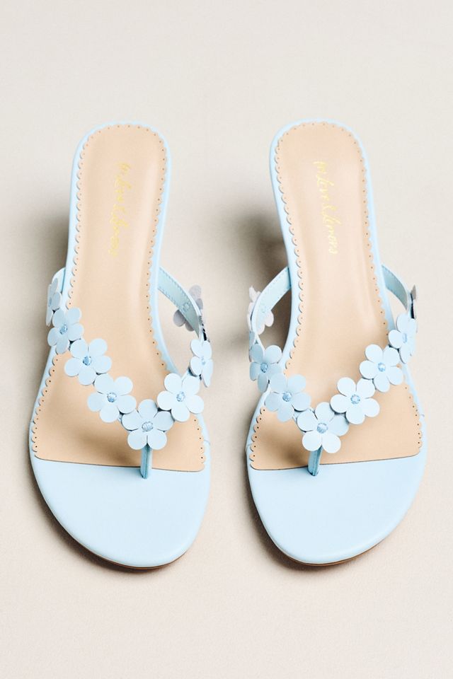 For Love & Lemons Gia Floral Kitten Heel Sandals #1