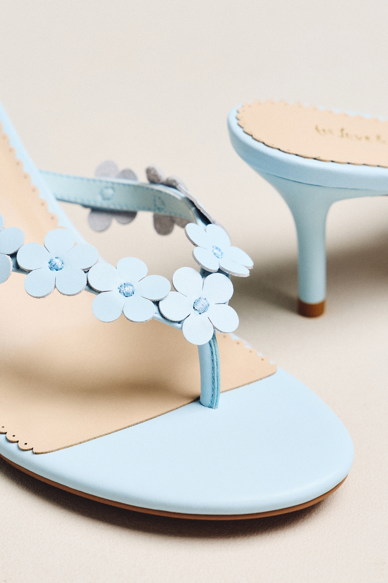 For Love & Lemons Gia Floral Kitten Heel Sandals