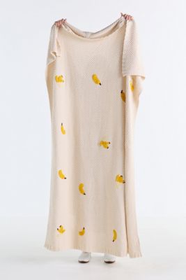 Isabella Cotton Knit Banana Icon Throw Blanket