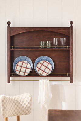 Anthropologie Roma Wood Plate Rack