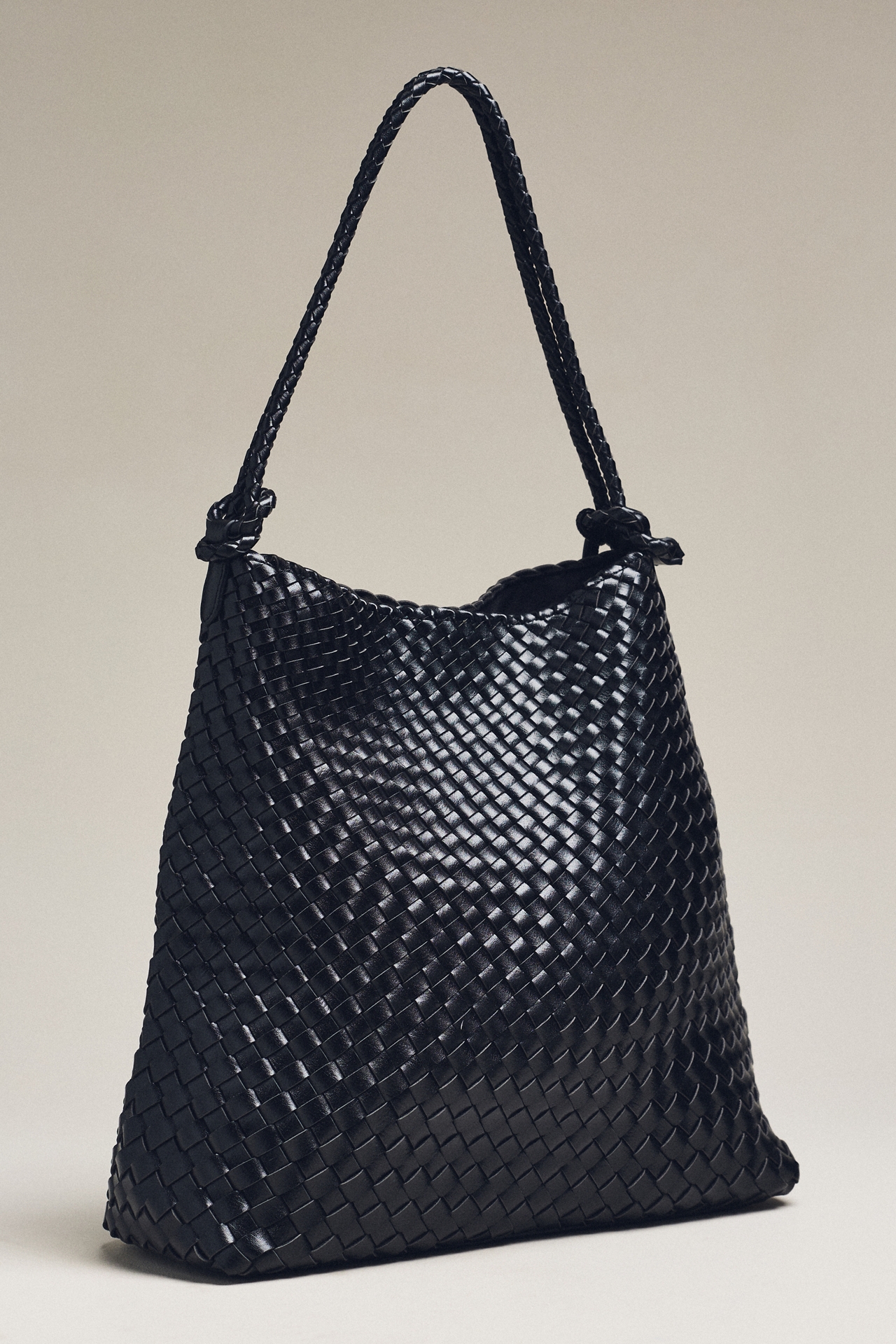 By Anthropologie Woven Knotted-Strap Bucket Bag
