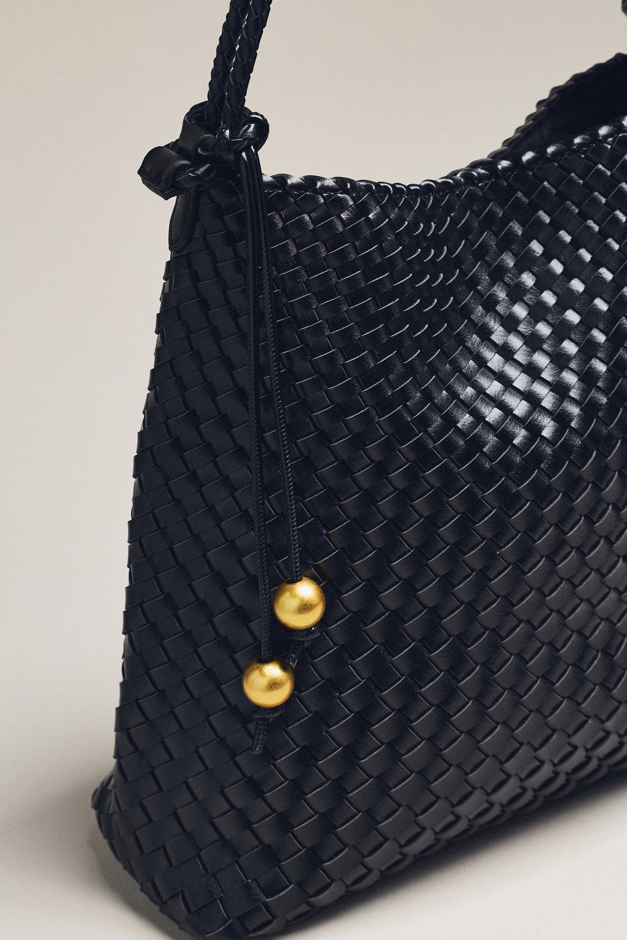 By Anthropologie Woven Knotted-Strap Bucket Bag