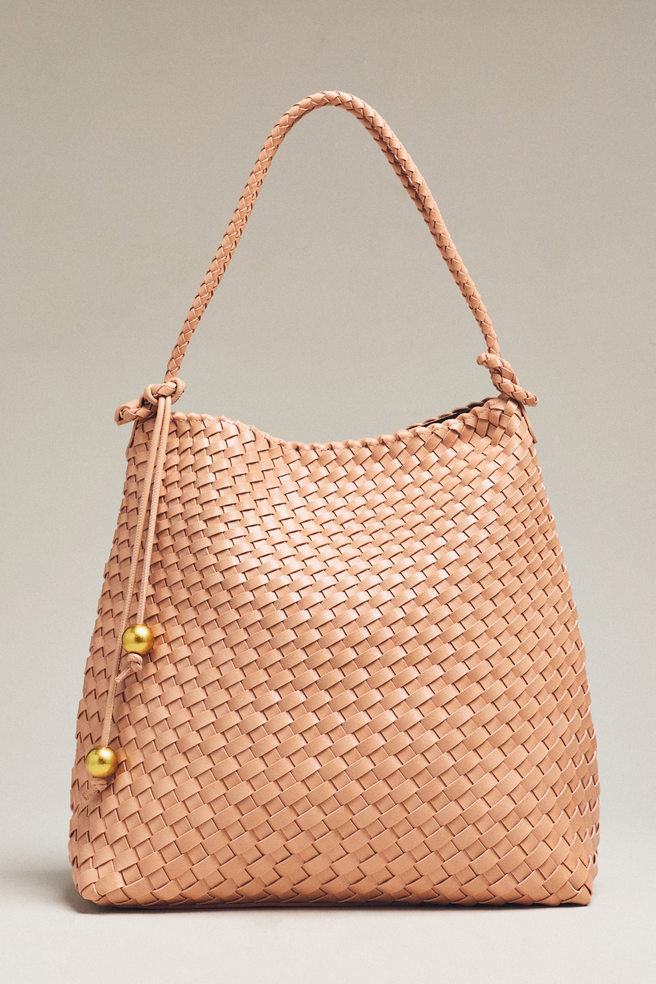 By Anthropologie Woven Knotted-Strap Bucket Bag