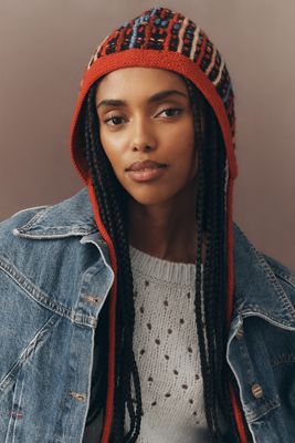 帽子 aclent Ear flap knit cap French Knot Joyful People Earflap Beanie | Anthropologie