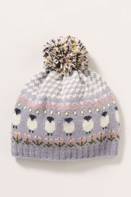 French Knot Wool Pom-Pom Beanie