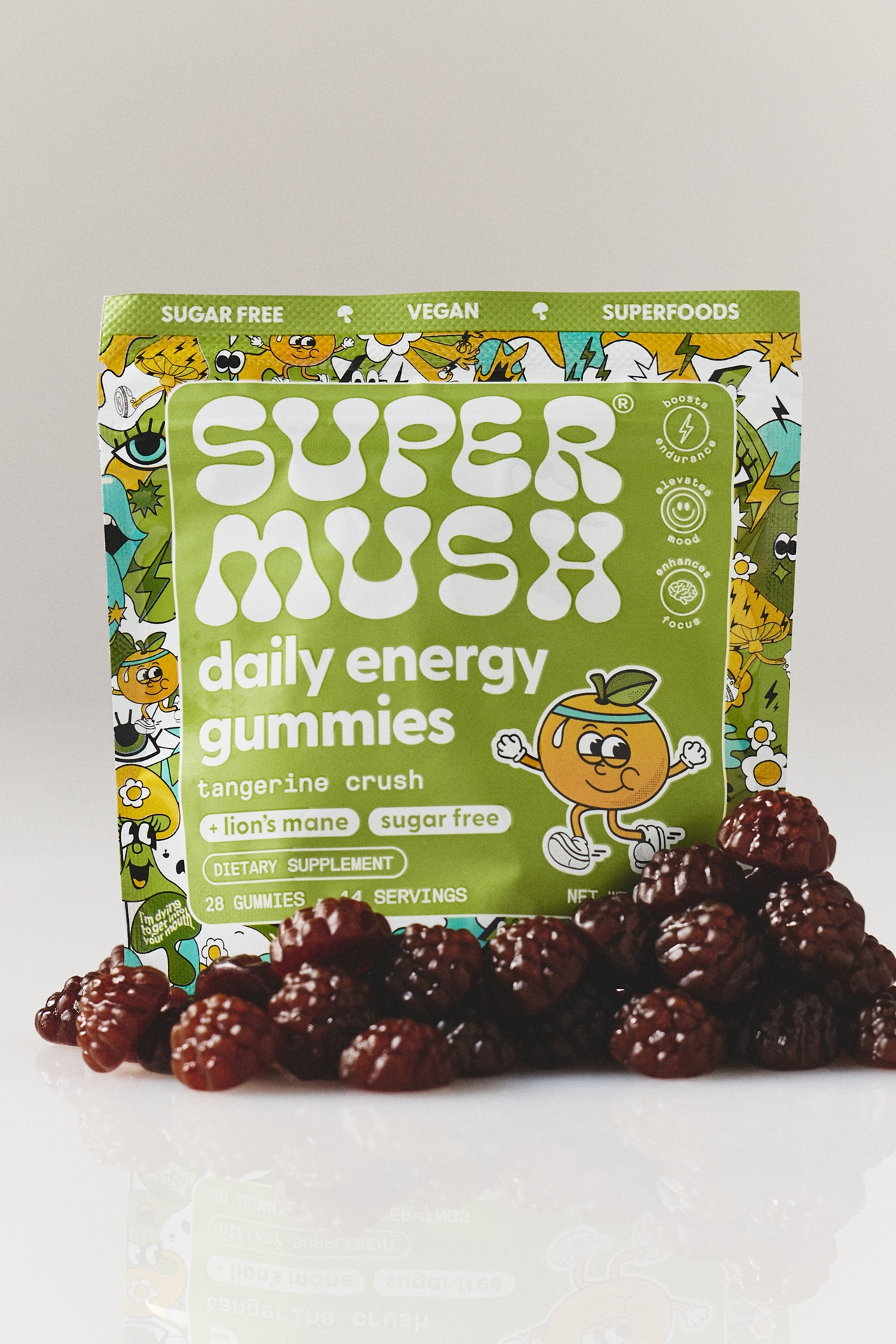 SuperMush Daily Energy Mushroom Supplement Gummies
