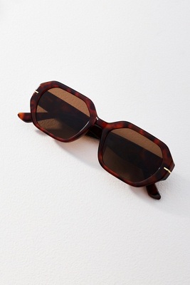 I-sea Geometric East West Rectangle Sunglasses In Brown