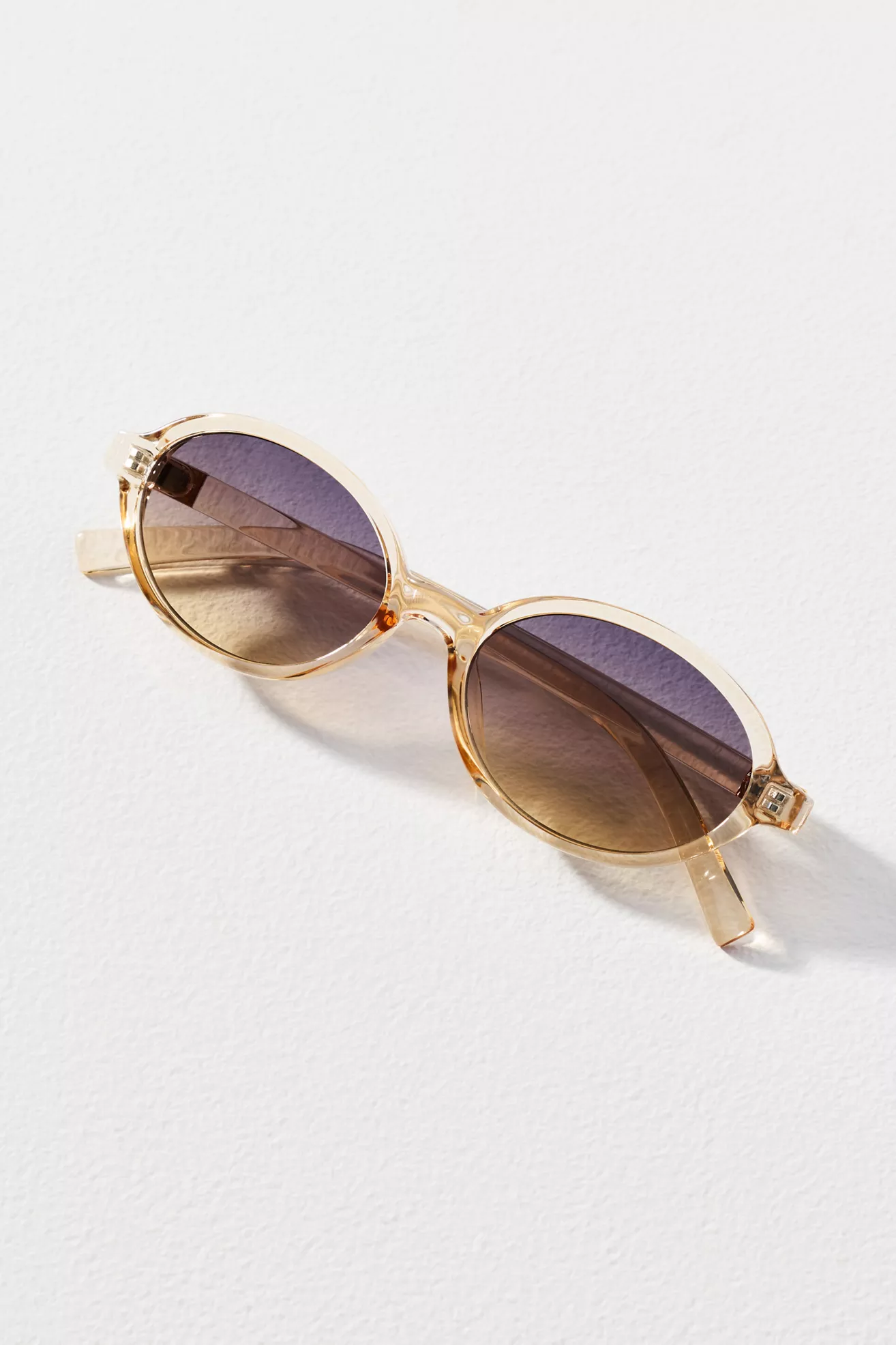 Mirrored Translucent Lens Oval Sunglasses